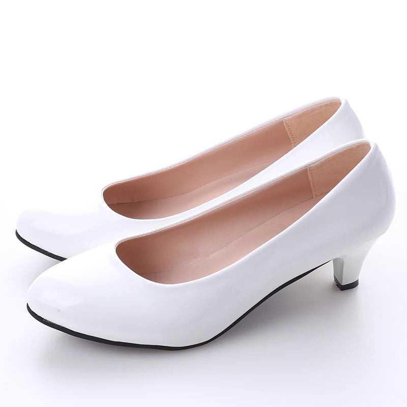 Female Pumps Nude Shallow Mouth Women Shoes / Fashion Office Work Wedding Party Shoes / Ladies Low Heel Shoes Woman Autumn