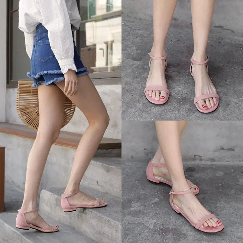 New Large Size Women's Shoes Fashion Outdoor Low Heel Flat Bottomed Casual Beach Sandals