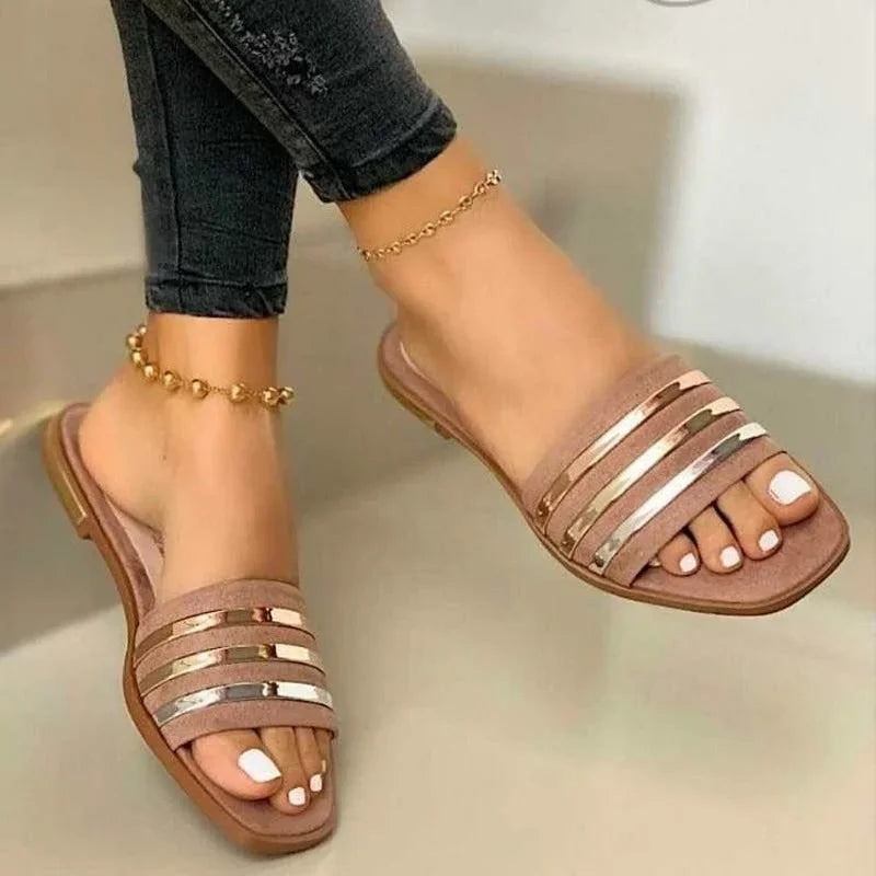 Summer Women Shoes / Fashion Comfort Plus /  Sequined Flat Sandals