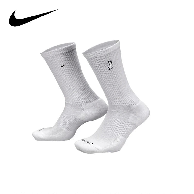 Original Nike Men's and Women's Socks / Comfortable Quick Dry Solid Color Sports Socks unisex 2 Pairs