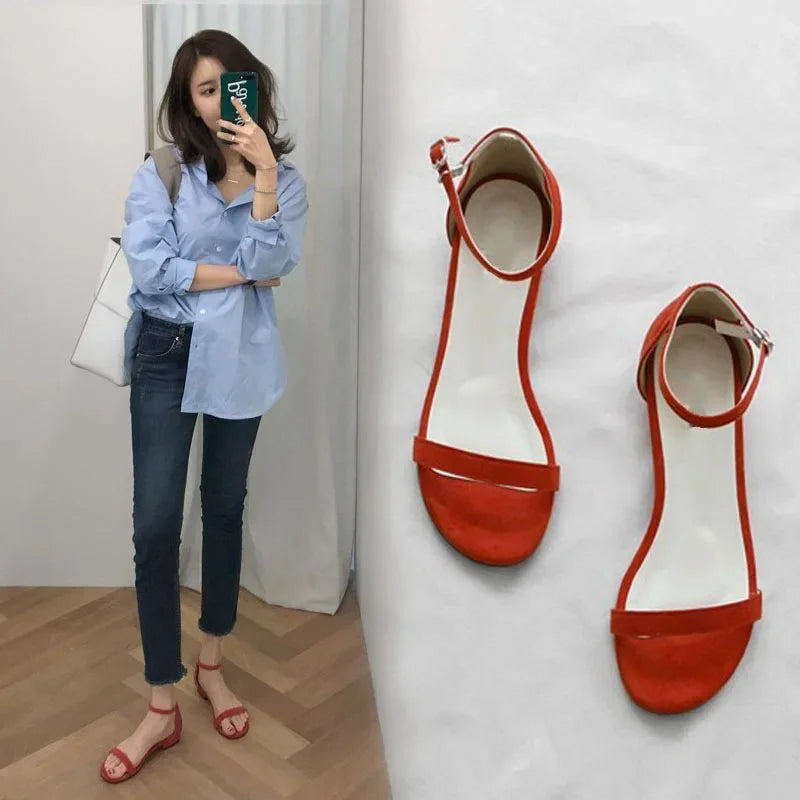 New Large Size Women's Shoes Fashion Outdoor Low Heel Flat Bottomed Casual Beach Sandals