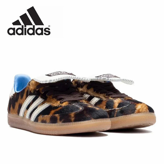 Adidas Samba Pony Wales Bonner Leopard German Training Gazelle Shoes Retro Versatile Sports and Casual Board Shoes