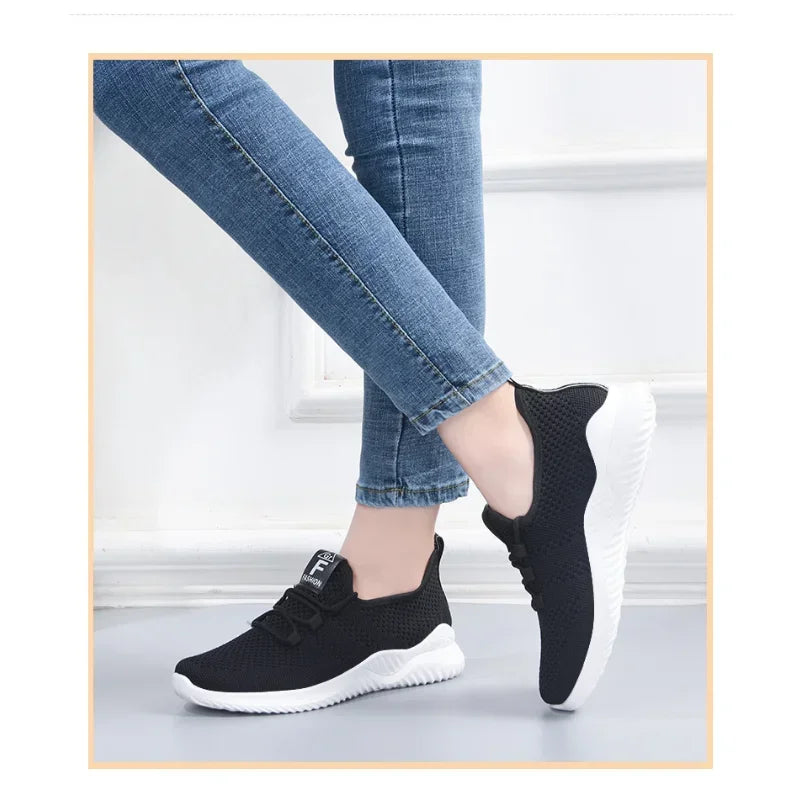 Women's Casual Sneakers / Summer Comfortable / Breathable Platform Shoes / Versatile Lace-up Shoe