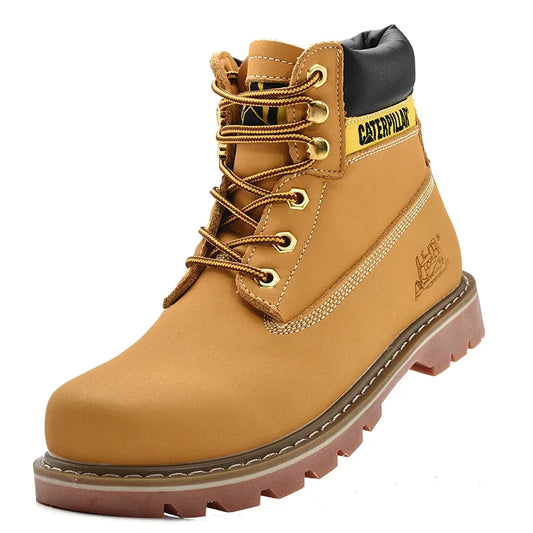 Caterpillar Boots / Genuine Leather Unisex Winter Ankle Military / Treking Snow / Yellow Designer / Tactical Boots / Work Shoes