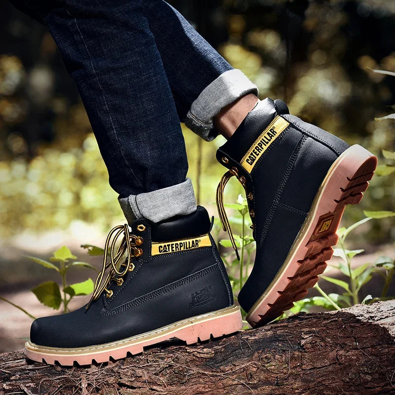 Caterpillar Boots / Genuine Leather Unisex Winter Ankle Military / Treking Snow / Yellow Designer / Tactical Boots / Work Shoes