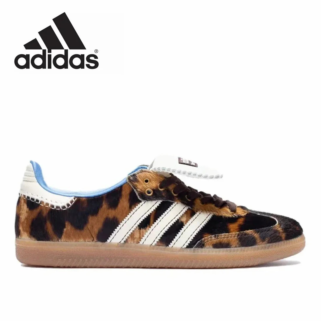 Adidas Samba Pony Wales Bonner Leopard German Training Gazelle Shoes Retro Versatile Sports and Casual Board Shoes